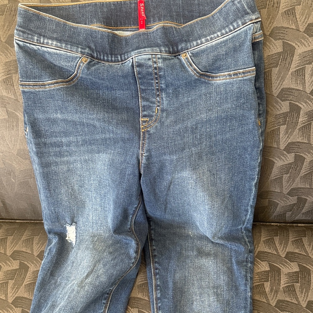 SPANX Women's Distressed Blue Skinny Jeans